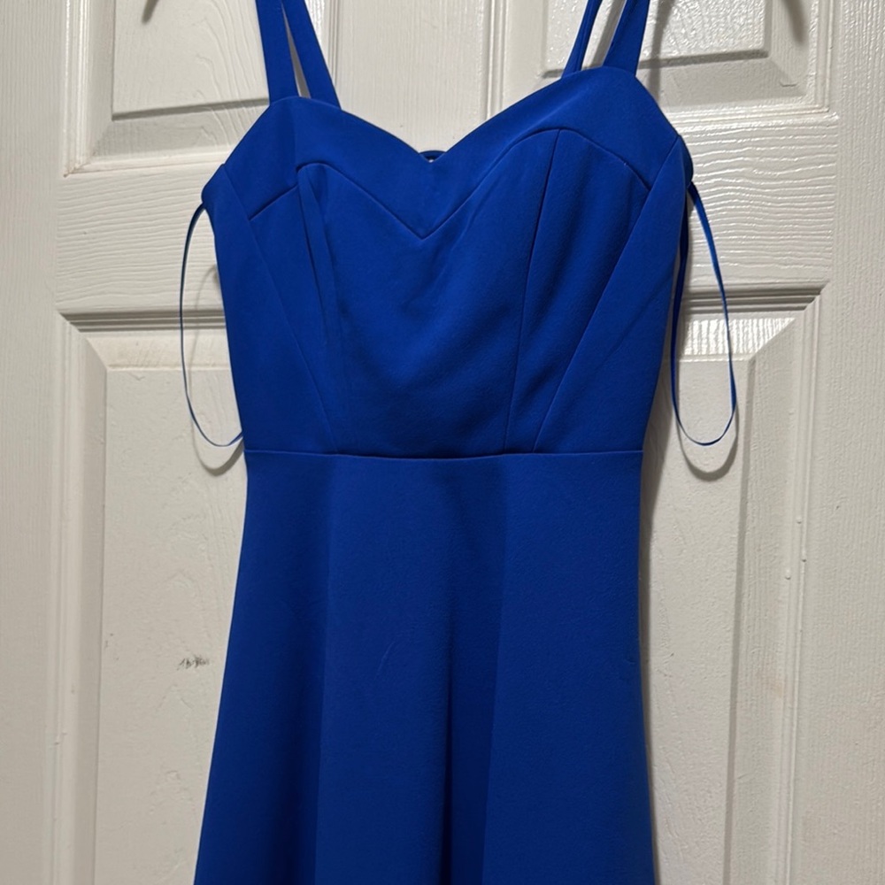 Elegant Blue Spaghetti Strap Dress